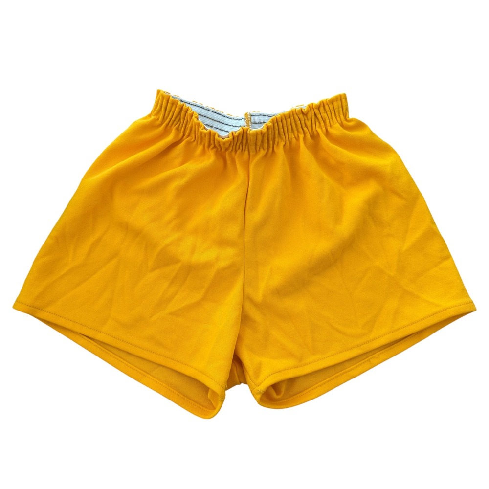 Russell Athletic Gold Label Gym Shorts Vintage 80s High Waisted Small Yellow